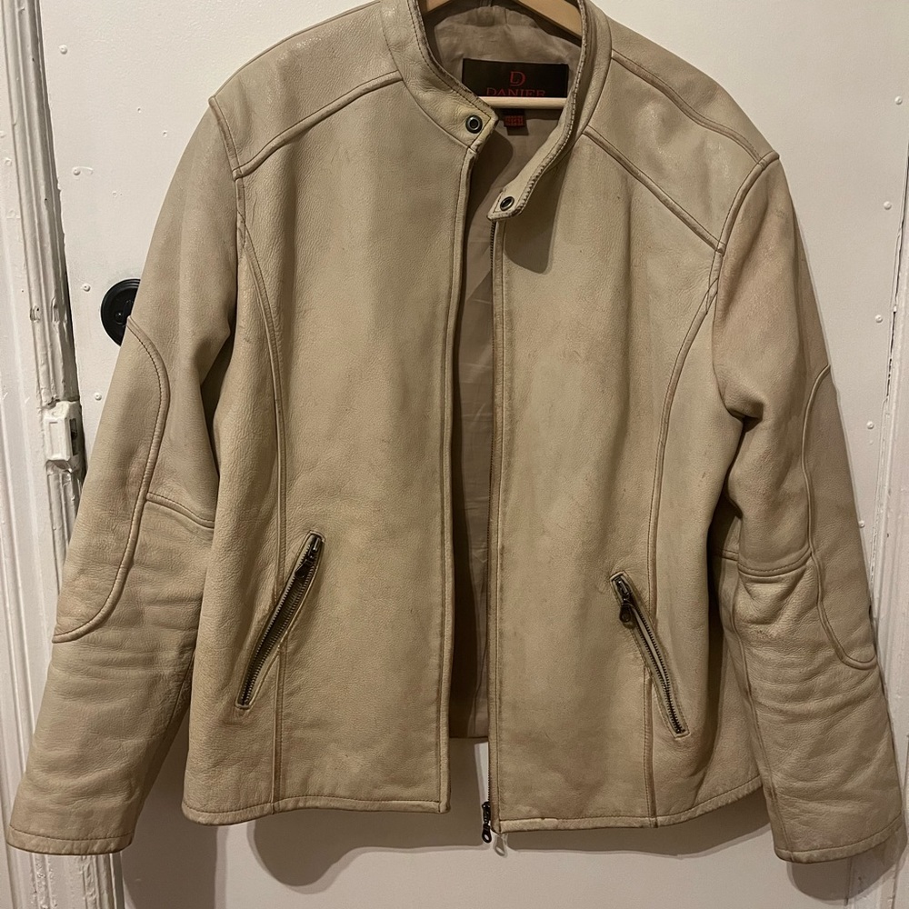 Cream leather jacket